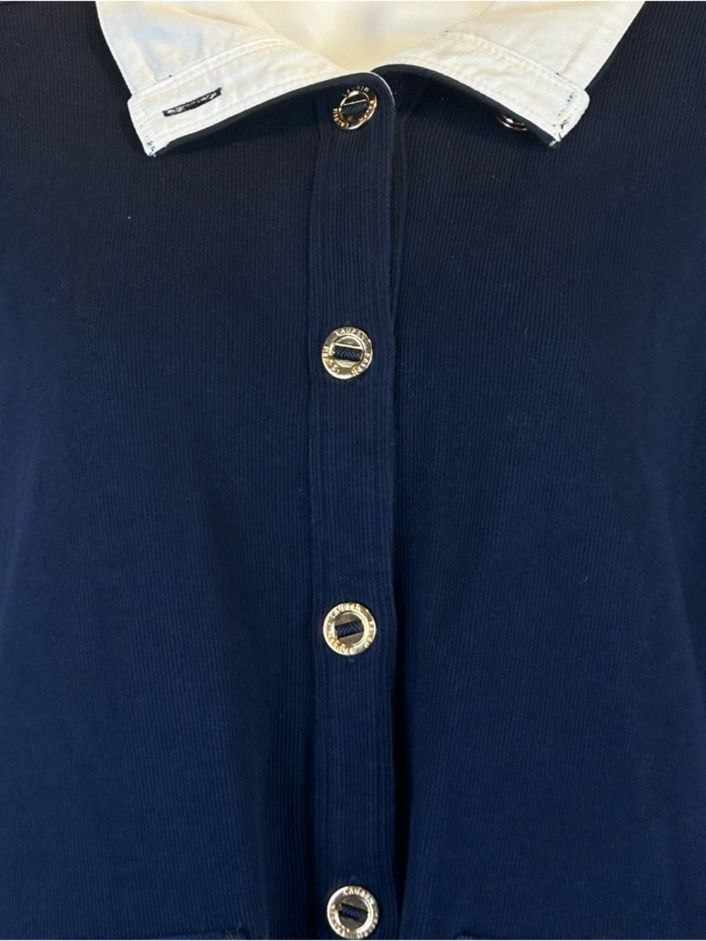 Lauren Ralph Lauren Cardigan Jacket Womens L Navy Blue Nautical Preppy Old Money - Picture 4 of 14